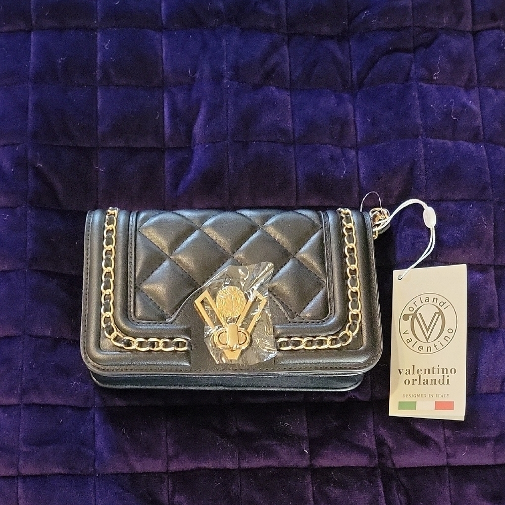 Valentino Orlandi Black Quilted Women's Bag NWT